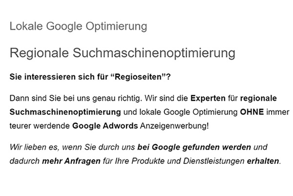 Regionale-Suchmaschinenoptimierung aus 58339 Breckerfeld (Hansestadt)