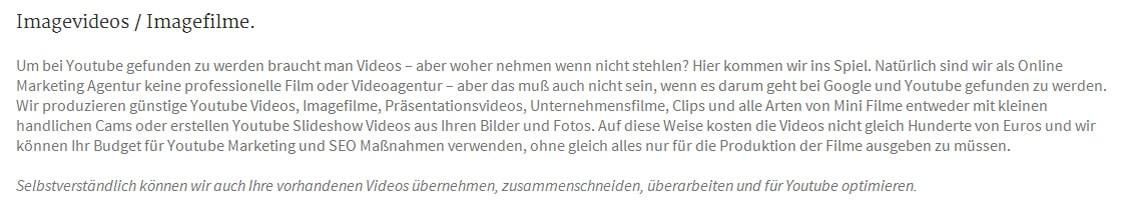 Filmproduktion, Imagefilme, Videofilme, Youtube Marketing für Taunusstein