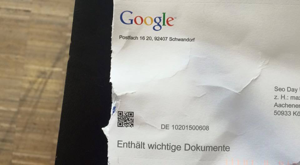 SEO Day, Brief von Google